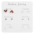 Simple Design One Week Earring Sets Ear Studs for Women Girls. 