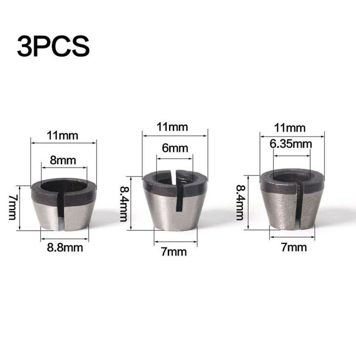3Pcs%20High%20Precision%206mm%206.35mm%208mm%20Router%20Collet%20Chuck%20Adapter%20for%20Engraving%20Trimming%20Machine%20-%20Image%202