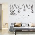 Butterfly Bird sticker plants room wallpaper bedroom nursery window decor. 