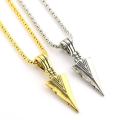 Men's  Black Long Necklace with Arrow Pendant Jewelry Chain Hip Hop Punk Rock Nicle. 