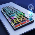 22 Light Patterns Waterproof Computer Wired RGB Gaming 87 Key Mechanical Keyboard. 