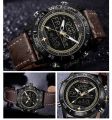 NAVIFORCE 9144 Fashion Gold Men Sport Watches Mens LED Analog Digital Watch Army Military Leather Quartz Watch  I STYLEZ  ISO139. 