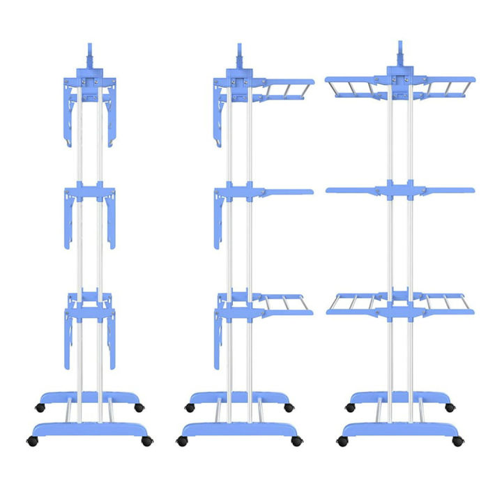 3 Layer Cloth Rack - White & Blue