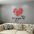 3D Mirror Acrylic Wall Stickers Wedding Room Beauty DIY Sets Wall Stickers Creative Romatical Love Heart Home Door Art Decoratin. 