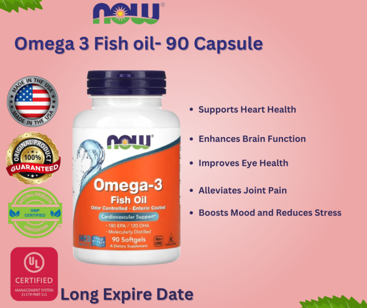 NOW Foods, Omega-3 Fish Oil, 90 Softgels