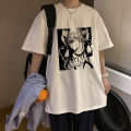 Nana Osaki T-shirts anime black stones print streetwear men women White fashion oversized T shirt pure cotton Harajuku tees tops. 