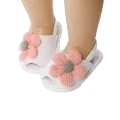Cute Flower Baby Sandals - Soft Sole Infant Crib Shoes. 