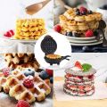 3 in 1 Mini Waffle Maker Machine 4 Inch- 350 Watts individual Belgian Waffles, Stainless Steel Non-Stick Pan Cakes, Small waffle Maker for Home Waffle. 