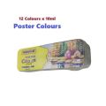 Hobby Craft Poster Paints for Professional Art, Crafting, and DIY Projects ,12 Deep Colors in 10 ml Bottles. 