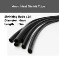 4mm Black Heat Shrink Tube for Insulating Wires & Electronic Components-5m Length. 