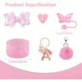 6pcs Tumbler Cup Accessories Set - Butterfly Straw Topper Cover Cap, Bling Bow for Straw, Sparkly Silicone Boot, Letter Charm and Pompom for Water Bottle Cups Tumbler 40oz 30oz 20oz. 