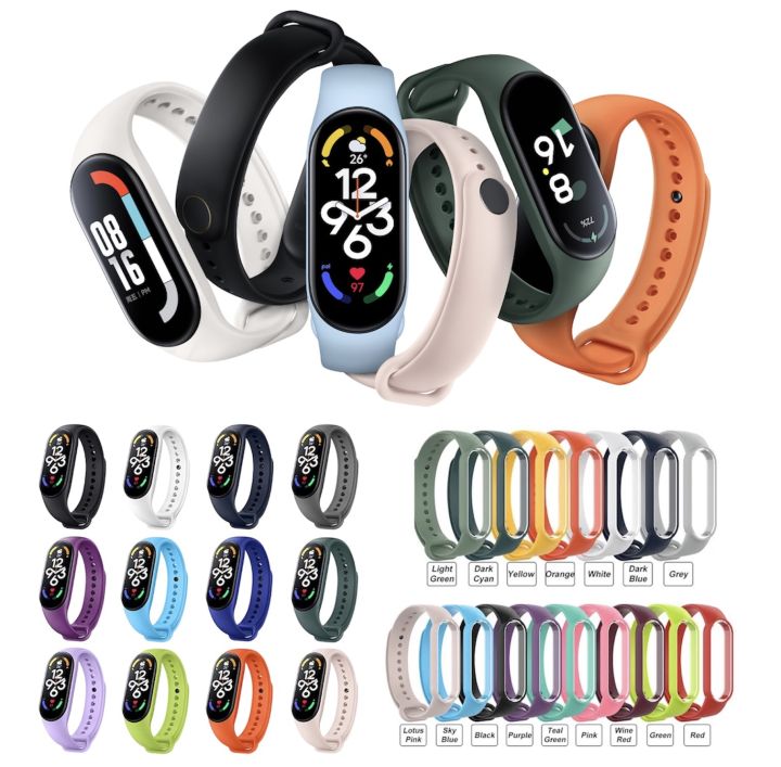 Silicone Strap For Xiaomi Mi Band 7 Mi band 6 Mi band 5 Bracelet Sports Watch Wristband Mi band 7 6 5 Belt strap Replaceable Strap