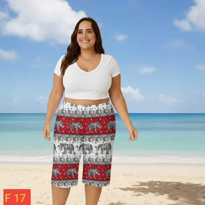 3%20Piece%20Set%20%20Plus%20Size%20Women's%203/4%20Pants%20/%20Comfortable%20Elephant%20Print%20Shorts%20XL-4XL%20-%20Image%204