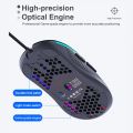 7200 DPI RGB USB Wired Gaming Mouse Lightweight Honeycomb Mouse Ergonomic Mice with Ultra Weave Cable For Computer Game PC. 