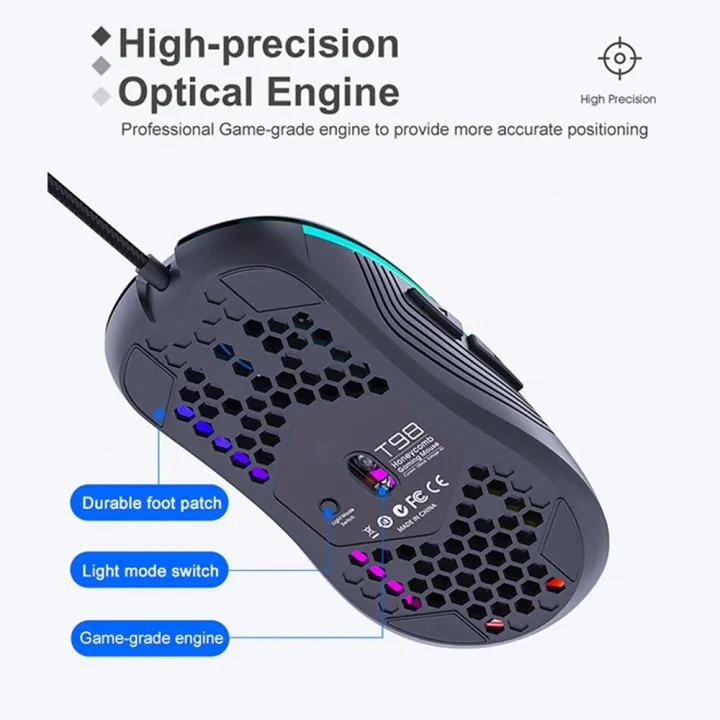 7200%20DPI%20RGB%20USB%20Wired%20Gaming%20Mouse%20Lightweight%20Honeycomb%20Mouse%20Ergonomic%20Mice%20with%20Ultra%20Weave%20Cable%20For%20Computer%20Game%20PC%20-%20Image%205