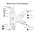 【white 】 in 1 Card Reader C Micro USB Adapter TF Micro SD Card Reader for Android ipad/iphone 7plus 6s5s MacBook. 
