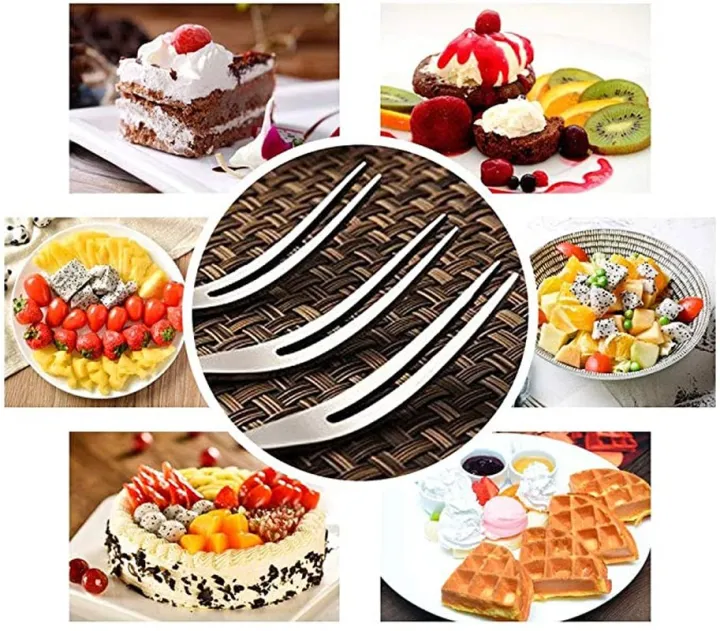 10pcs%20Fruit%20Fork%20Stainless%20Steel%20Two-toothed%20Fork%20Cake%20Fork%20Western%20Small%20Fork%20Multifunctional%20Household%20Kitchen%20Accessories%20-%20Image%205
