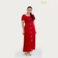 Double Sleeve Front Button Women Plain Frock. 