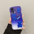 AnDyH Phone case For infinix Hot 11S X6812 X6812B Case 3D Letters Bear Cute Cartoon Design Camera Protection Premium Gradient Soft Silicone Shockproof Casing Protective Back Cover Couple Cases. 