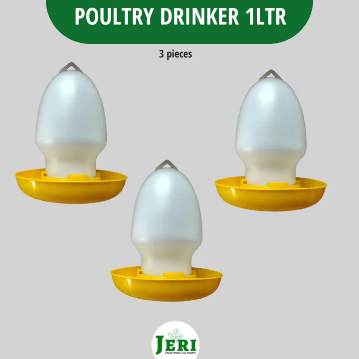 Poultry Drinker-1ltr Chick Drinker Plastic Chicken Drinker Quail Pigeon Birds Small PoultryPoultry Feeder/Canary Drinker/Nipple Drinkers/ Nipple Drinker for Chicken Dove Pigeon Quail Parrot/ Turkey Duck/ Bird Pet Automatic Food Water Dispenser