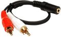 30cm 3.5mm Audio Jack Female to 2RCA Male Audio Cable For Connecting PC to Amplifier. 