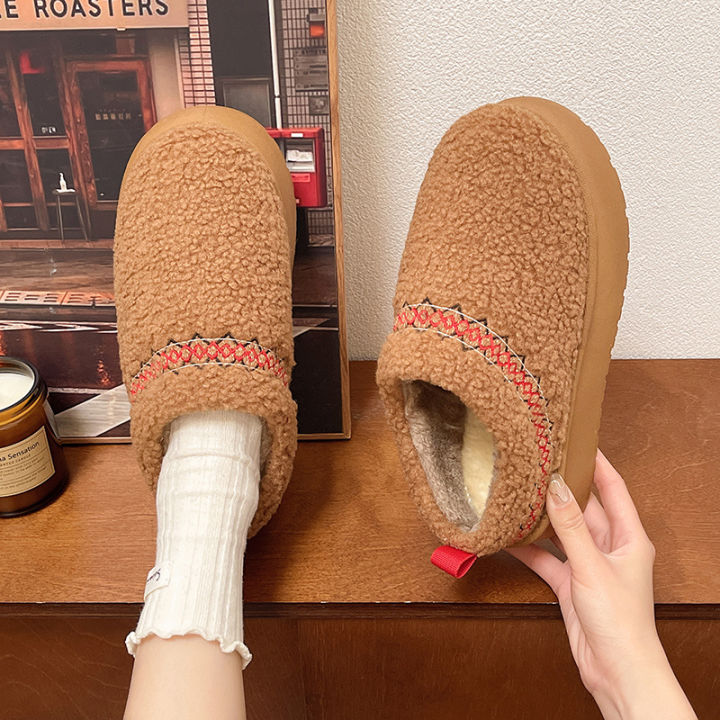 Ethnic Style Snow Boots Women's Thick Bottom Winter New Fur Integrated Short Boots Fleece Lined Padded Warm Keeping Snow Cotton Boots Women