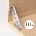 Universal Furniture Corner Connector / Stainless Steel Wall Mounted Partition Support Bracket / Invisible Shelf Fixed Plate with Screws / Hardward Triangle Fixed Support Frame / Heavy Load-Bearing Right Angle Fasten Connector. 