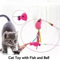 Cat Long Toy with Fish and Bell ( Teasing Toy ). 