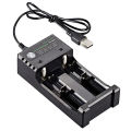 Gu 2-slot USB 18650 battery charger dual independent charging adapter 3.7V 4.2V lithium battery charger. 