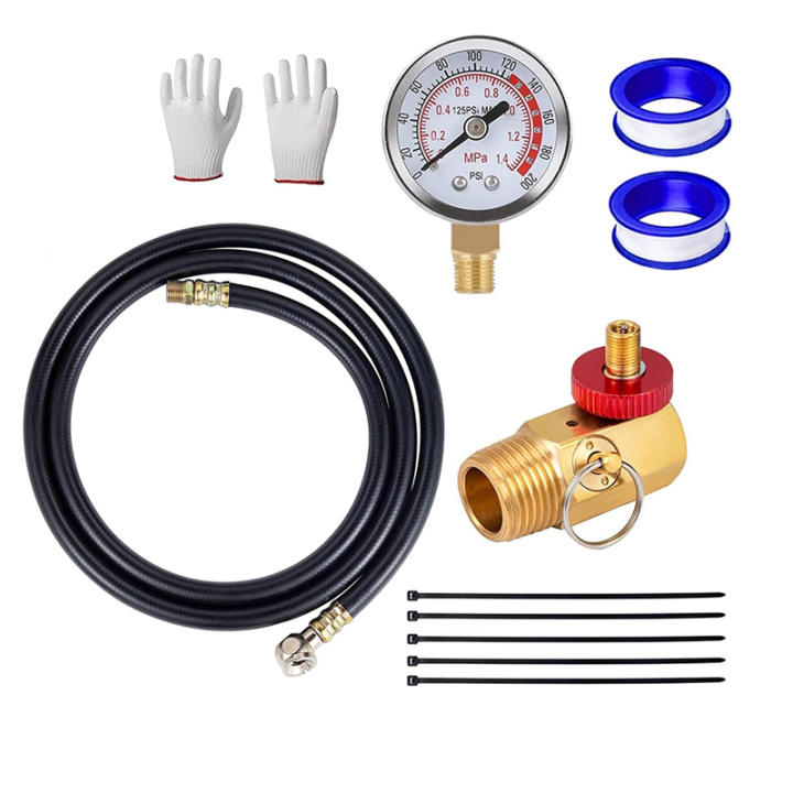 Replacement Spare Parts Air Tank Repair Kit W/Safety Valve,Air Tank Valve Kit with Pressure Gauge and Air Tank Hose Assembly Kit for Carry Tank