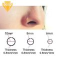 1Pc Surgical Steel Thin Small Nose Ring Hoop 0.8mm Cartilage Piercing Stud. 