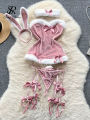 SINGREINY Cosplay Rabbit Maid Nightwear Halter Splice FuEfficientr Bow Lingerie Combination Christmas Porno Underwear Sets. 