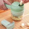 4 In 1 Handheld Electric Vegetable Cutter Set,Food Processor For Garlic Pepper Chili Onion Celery Ginger Meat. 