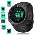 Unisex Sports Woch Digital Time Display Water Resistant Shockproof and Waterproof Watch World Time LED Auto Light Sports Wrist Watches For Men Women Boys Girls Black 169765485 SC. 