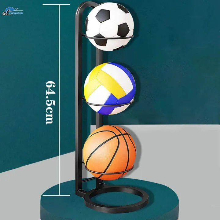 Basketball Ball Storage Rack Garage Carbon Steel Vertical Display Shelf ...