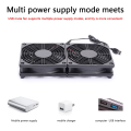 2X 120mm 5V USB Powered PC Router Dual Fans with Speed Controller High Airflow Cooling Fan for Router Modem Receiver. 