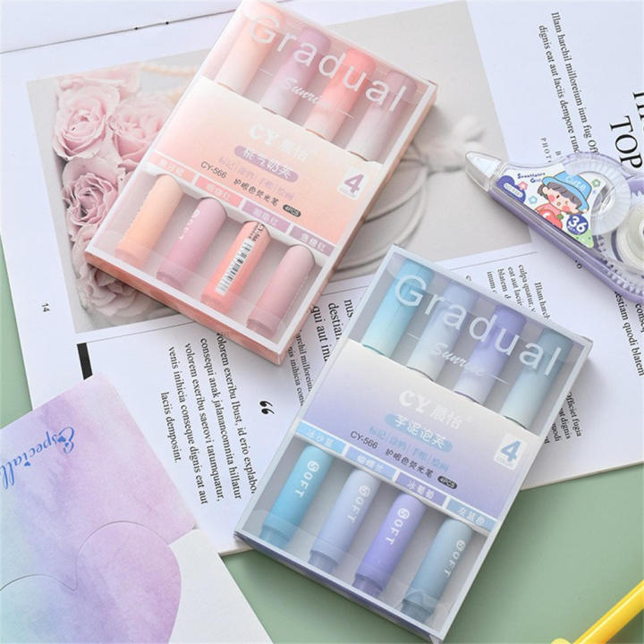 4pcs/set%20Kawaii%20Marker%20Pens%20Cute%20Highlighter%20DIY%20Spot%20Liner%20Drawing%20Painting%20Markers%20Korean%20Stationery%20School%20Office%20Supplies%20-%20Image%202