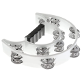 Half Moon Tambourine Musical Instrument Percussion Drum & Guitar Playing (White). 