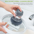Kitchen Liquid Adding Dish Washing Soap Dispenser |Multifunctional Palm Pot Washing Cleaning Brush Kitchen Washing Tool | Automatic Pot Pan Dish Bowl Brush Scrubber Cleaner. 