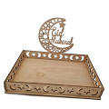 Eco friendly Eid Mubarak Tray Lightweight 22.5*15cm Food Holder Ramadan Tray Wooden Wooden Tray for Ramadan Kareem Celebration Eid Al Adha Festivities Party Servingware Gatherings. 