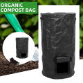 Collapsible Garden Yard Compost Bag with Lid Fertilizer Waste Sacks Composter Ferment Manure Waste Collector Durable Easy Install Easy to Use. 