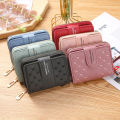 Embroidered Love Heart Wallet Fashion Ladies Multifunction ID Holder Card Holders Wallet ID Holder Zipper Snap Short Wallet. 