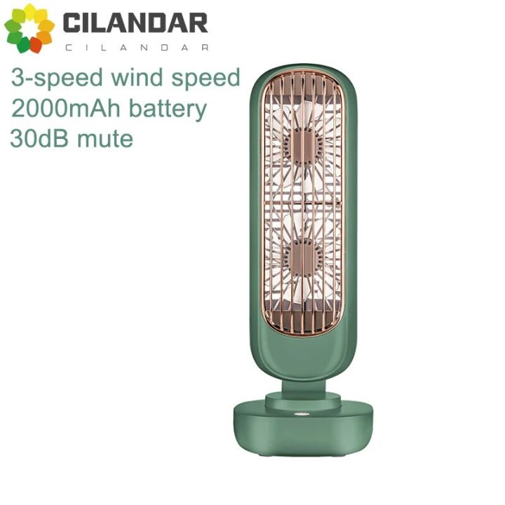 New retro double-leaf tower fan office desktop fan vertical portable rechargeable usb small fanUSB Fan
