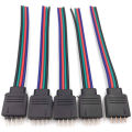 5pcs Male Female 4pin Led Strip Cable Connector Adapter Wire Rgb Rgbw Lamp Tape Rgb Rgbw Controller Connection. 
