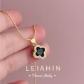 ShopSphere LEIAHIN 18K Gold 4 Leaf Clover Pendants Tala Necklace For Women Fashion Jewelry,TBK Bestie Necklaces,Korean Accessories L1. 