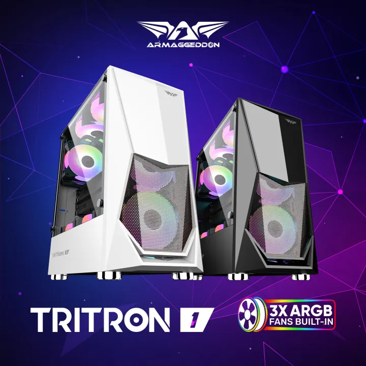 Armaggeddon Tritron 1  ATX Casing /3 ARGB Fans Included