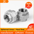 304 stainless steel inner thread spherical union hard sealing water pipe union screw thread can be screwed freely for water heat. 