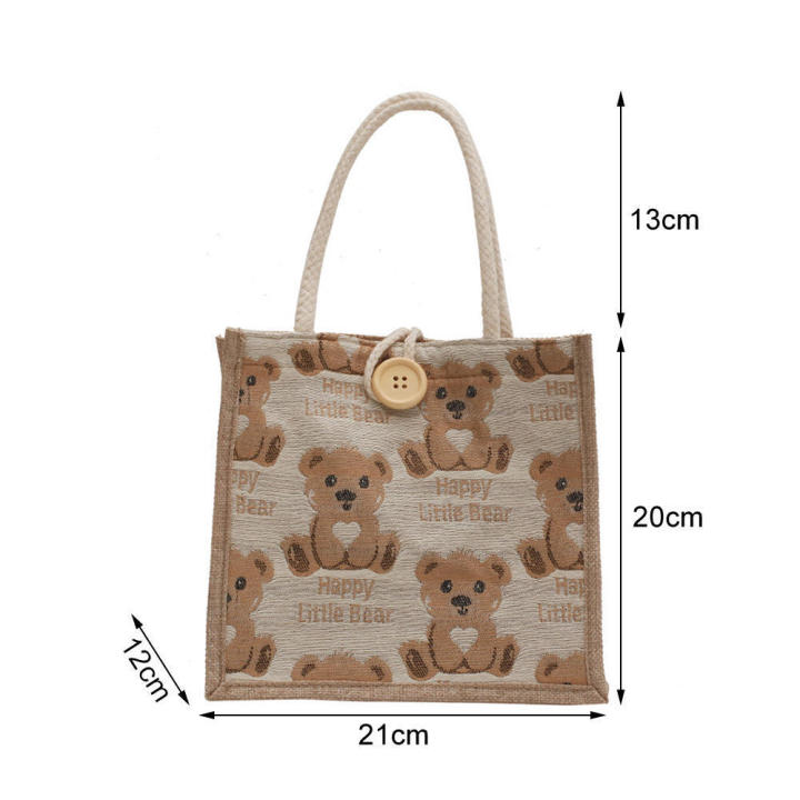Stylish%20Tote%20Bags%20Large-capacity%20Handbag%20Handbags%20For%20Women%20Shoulder%20Bag%20Bear%20Canvas%20Bag%20Cotton%20Linen%20Tote%20Bag%20Shopping%20Bag%20-%20Image%208