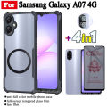 Samsung Galaxy A07 4G Shockproof Phone Case With Magnetic Wireless Charging Sticker For Samsung A07 4G A06 A16 A17 Anti Spy Privacy Tempered Glass Screen Protector and Lens Film. 