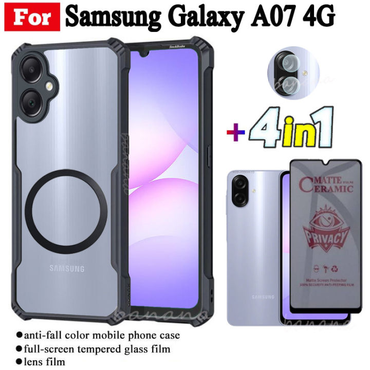 Samsung%20Galaxy%20A07%204G%20Shockproof%20Phone%20Case%20With%20Magnetic%20Wireless%20Charging%20Sticker%20For%20Samsung%20A07%204G%20A06%20A16%20A17%20Anti%20Spy%20Privacy%20Tempered%20Glass%20Screen%20Protector%20and%20Lens%20Film%20-%20Image%209